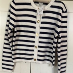 Striped Cardigan with Gold Buttons